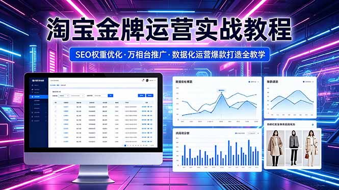 2026 淘宝高效运营实战教程，SEO权重优化万相台推广，数据化运营爆款打造全教学
