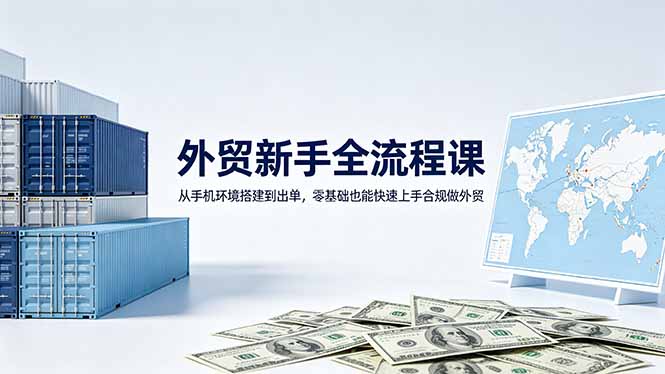 外贸新手全流程教程：从手机环境搭建到出单，零基础也能快速上手合规做外贸