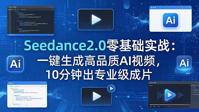 Seedance2.0零基础实战：AI视频变现攻略，高效产出专业级内容