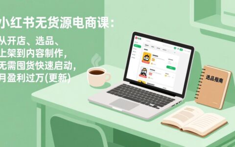 小红书无货源电商课(5月12更新)：从开店选品到内容制作全攻略，无需囤货快速启动变现实操