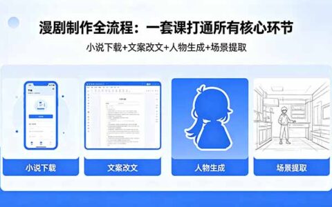 漫剧制作变现实战：小说下载+文案改文+人物生成+场景提取：完整课程掌握核心环节