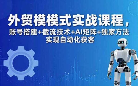 外贸新模式实战课程-5月更新：账号策略+流量截取+AI工具+独家方法实现被动收入