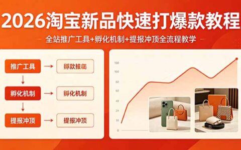 淘宝新品打造爆款实战教程：推广工具+孵化机制+提报冲顶全流程指南