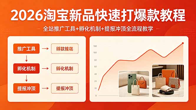 淘宝新品打造爆款实战教程：推广工具+孵化机制+提报冲顶全流程指南