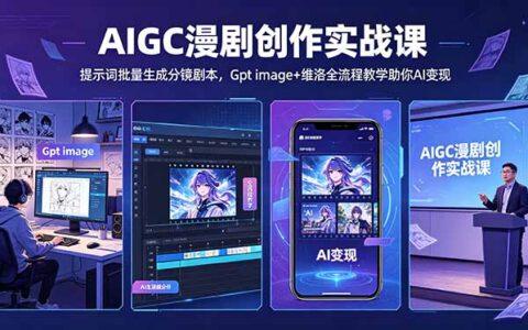 AIGC漫剧创作实战课-更新5月16，提示词批量生成分镜剧本，GPT Image + 维洛全流程教学助力AI变