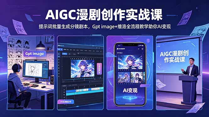 AIGC漫剧创作实战课-更新5月16，提示词批量生成分镜剧本，GPT Image + 维洛全流程教学助力AI变