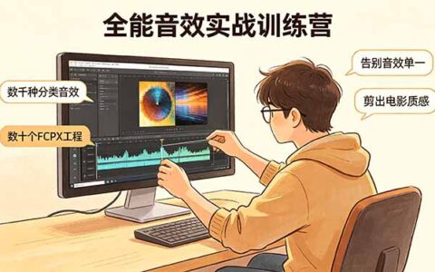全能音效实战教程：数千种分类音效+数十个FCPX工程，告别音效单一，打造电影质感视频变现攻略