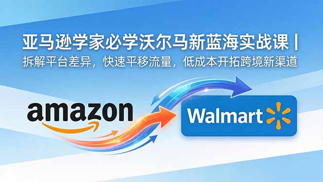 亚马逊卖家必学沃尔玛蓝海课｜避开照搬误区，低成本平移流量