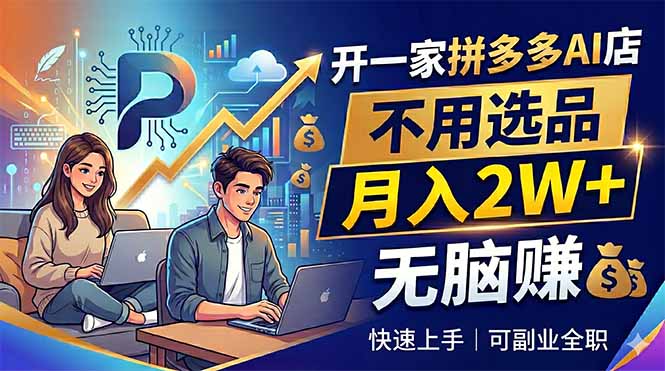 拼多多AI店铺免选品实战指南：副业/全职可操作的收益提升策略