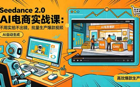 Seedance 2.0 AI电商实战课：免实拍免出镜，批量生产爆款视频高效变现策略