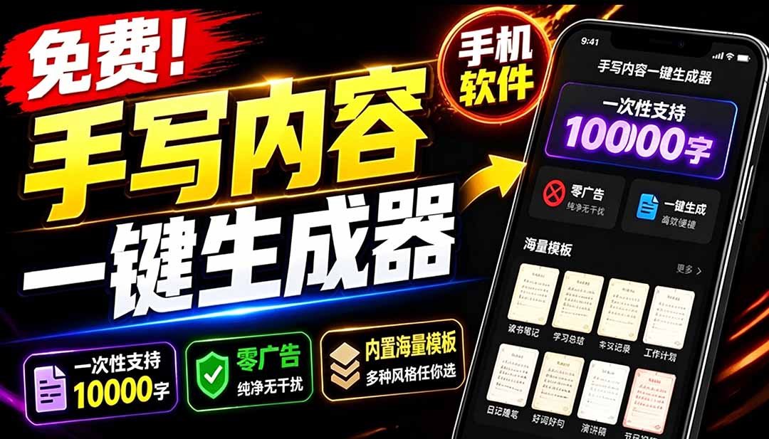 超逼真手写字体生成器,免费离线运行,学生罚抄必备工具 超逼真手写字体生成器,免费离线运行,学生罚抄必备工具