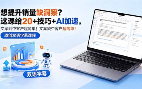 想提升销量缺洞察？这门实战课程提供20+文案技巧与AI辅助，实测提升客户转化率【原创双语字幕】