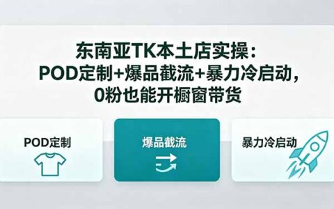 东南亚TK本土店5月实战策略：POD定制+爆品选品+高效冷启动，新手友好变现指南