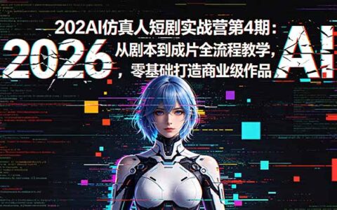 2026AI仿真人短剧实战营第4期：Seedance等工具全流程教学，零基础打造商业级作品