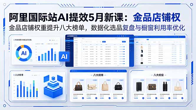阿里国际站AI策略5月课程:金品店铺权重提升方法、数据化选品复盘与橱窗利用率优化 阿里国际站AI策略5月课程:金品店铺权重提升方法、数据化选品复盘与橱窗利用率优化