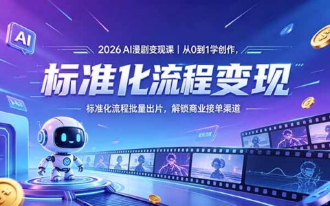 2026AI漫剧变现课：从0到1学创作，批量出片接商业单