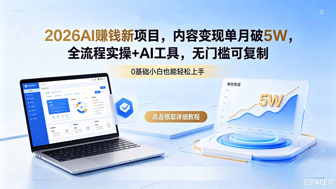 AI内容变现实战项目：全流程实操指南与AI工具应用，可复制变现策略