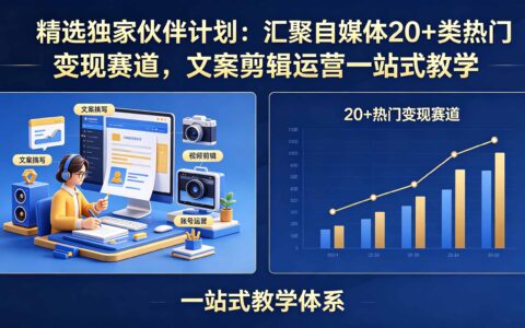 精选项目指南：汇聚自媒体20+类热门变现赛道，文案剪辑运营一站式教程