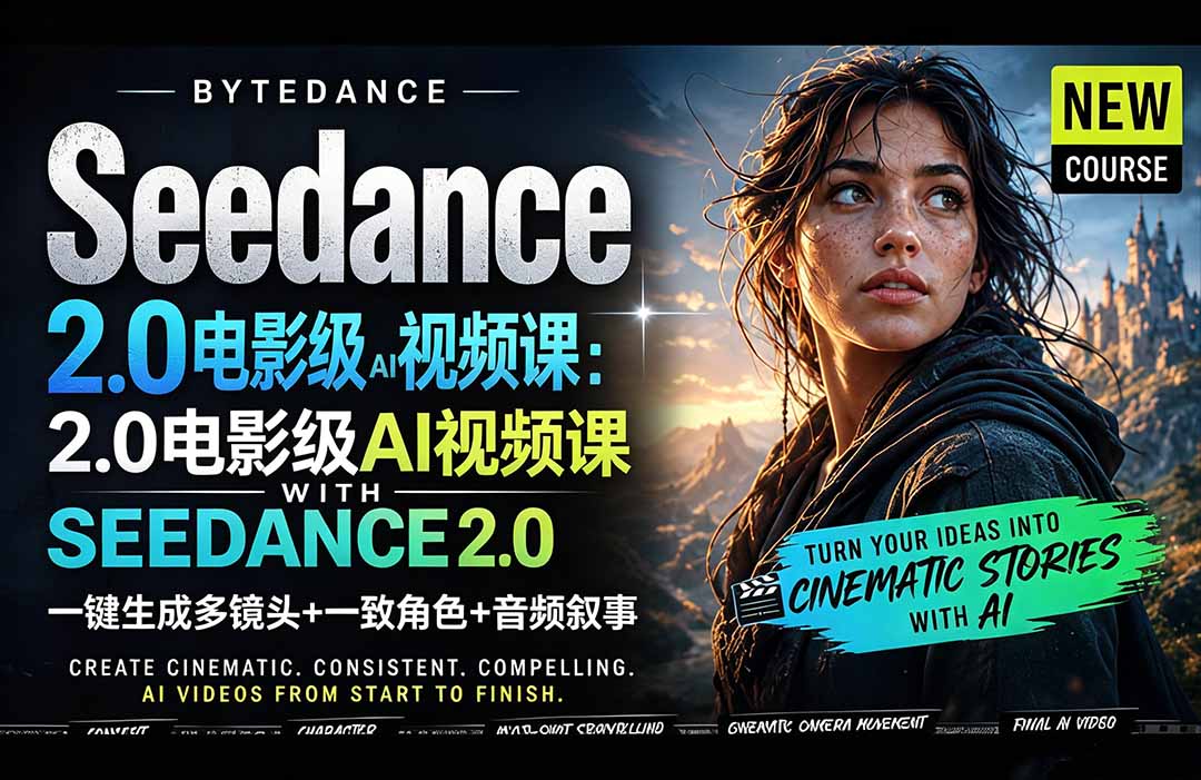 Seedance 2.0电影级AI视频变现教程：多镜头一致角色叙事实战指南
