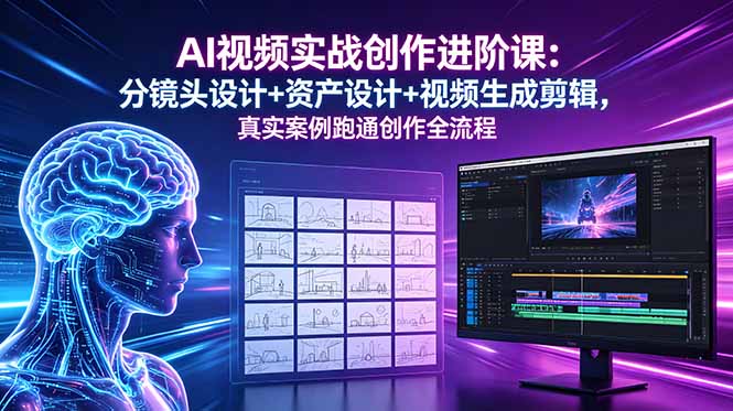 AI视频实战进阶:分镜设计+即梦Seedance剪辑,零基础跑通创作全流程 AI视频实战进阶:分镜设计+即梦Seedance剪辑,零基础跑通创作全流程