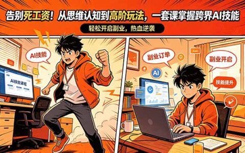 AI副业变现攻略：从思维认知到高阶玩法，一套课掌握跨界技能，提升额外收入