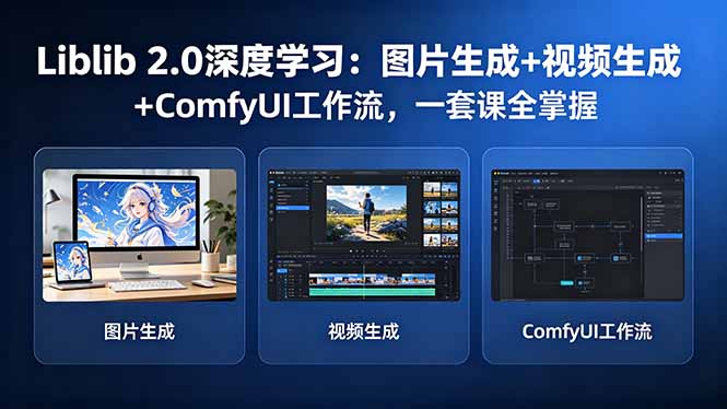 Liblib 2.0变现指南：图片生成+视频生成+ComfyUI工作流，一套课实战掌握