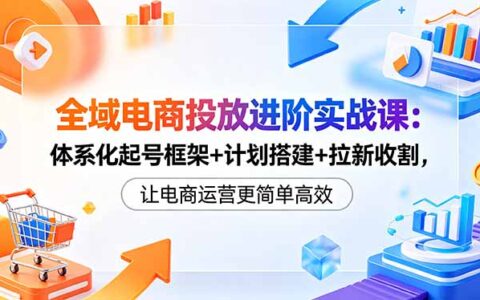 全域电商投放进阶实战课：体系化起号框架+计划搭建+拉新转化，高效电商运营指南