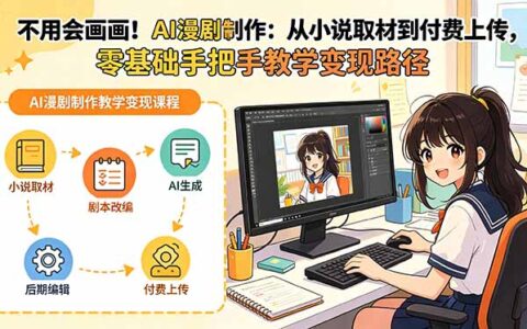 零基础AI漫剧制作实操：小说取材到付费上传，手把手变现指南