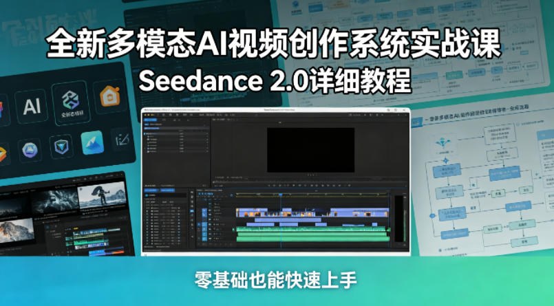 Seedance 2.0 AI视频创作系统变现实操指南：零基础快速上手实战课
