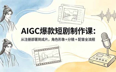 AIGC短剧制作课：从注册到成片，角色设计+分镜+配音全流程