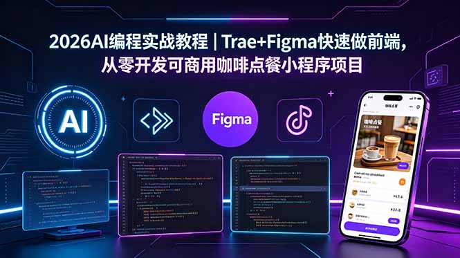 2026Trae+Figma实战教程｜从零开发可商用咖啡点餐小程序