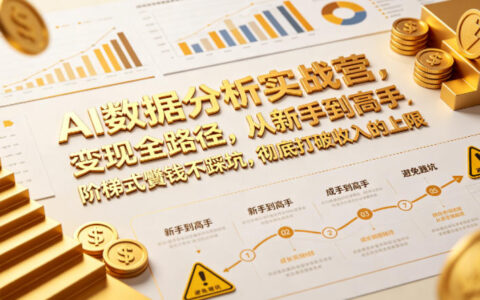 AI数据分析实战营变现指南：从新手到高手阶梯式实操，实测案例提升收入潜力