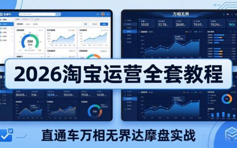 2026淘宝运营实战教程(更新5月3日)：直通车万相无界达摩盘实操，从基础到进阶流量转化提升指南