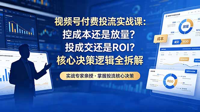视频号付费投流5月实战：控成本还是放量？投成交还是ROI？核心决策逻辑拆解指南