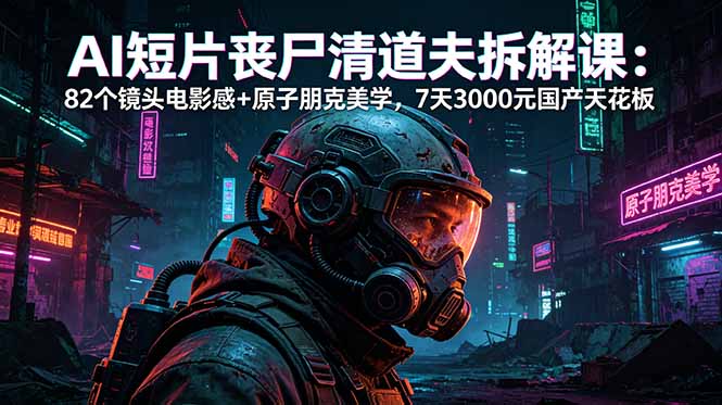 AI短片《丧尸清道夫》拆解：82个镜头电影感+原子朋克美学，7天300步骤0元国产天花板