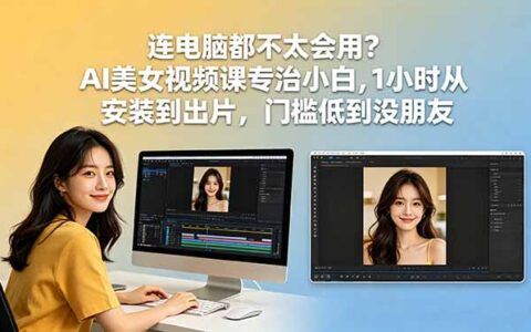 连电脑都不太会？AI美女视频课1小时上手，零基础小白也能做抖音爆款