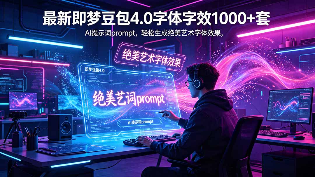 即梦豆包4.0艺术字提示词100步骤0+,电商手写影视场景一键生成 即梦豆包4.0艺术字提示词100步骤0+,电商手写影视场景一键生成