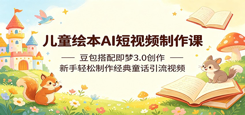 儿童绘本AI短视频制作课:豆包搭配即梦3.0创作,新手制作经典童话变现视频 儿童绘本AI短视频制作课:豆包搭配即梦3.0创作,新手制作经典童话变现视频