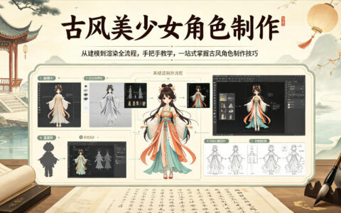 Blender和DAZ古风美少女角色制作全流程：从建模到渲染教程，新手一站式解决素材效果问题