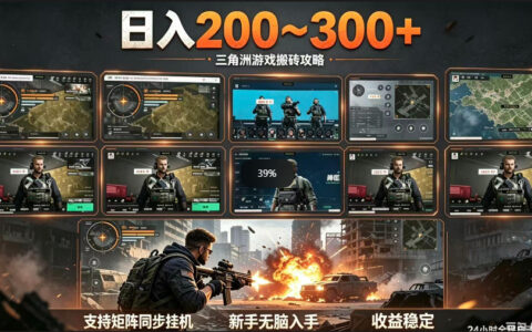 三角洲自动化挂G项目：防封技术稳账号，一台电脑变现300方法，收益回收居家副业