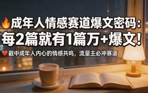 公众号流量主成年人情感心理赛道实战指南：高爆文率变现思路与案例
