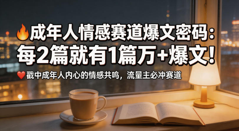 公众号流量主成年人情感心理赛道实战指南：高爆文率变现思路与案例