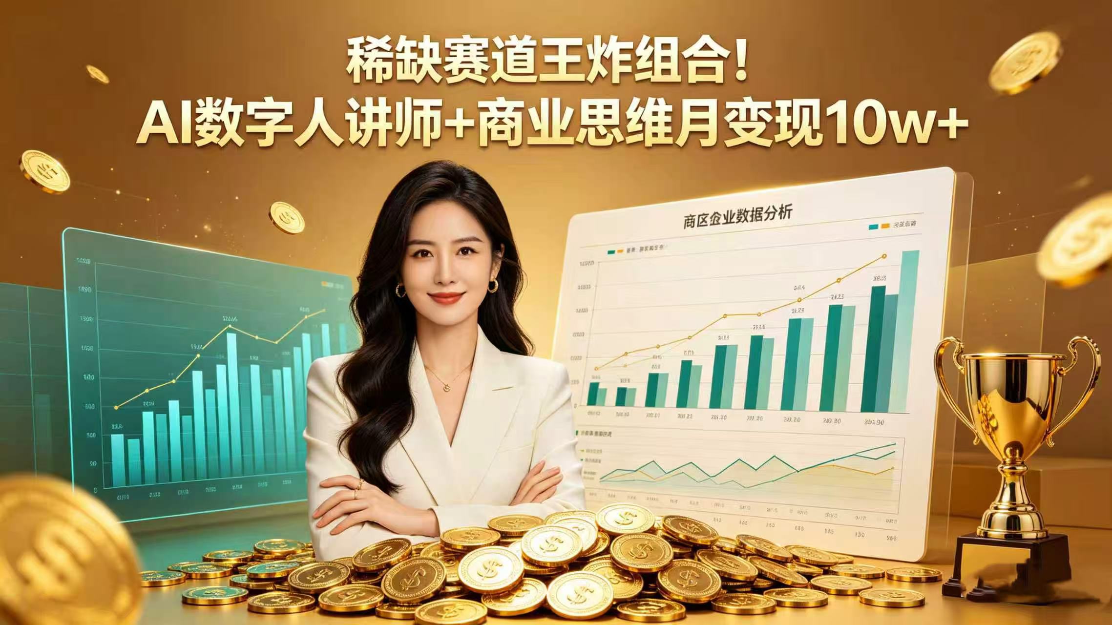 AI数字人讲师+商业思维实战策略：揭秘稀缺赛道的变现路径