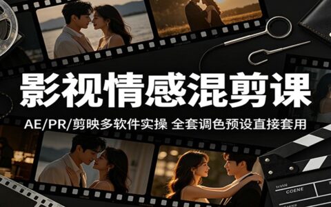 影视情感剪辑实战：AE/PR/剪映多软件教学，附调色预设包变现攻略