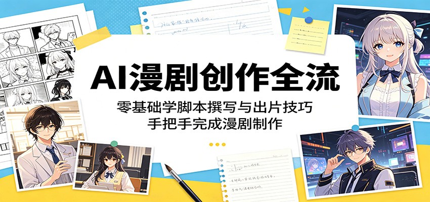 2026 零基础AI漫剧全流程:脚本撰写与出片技巧实战教程 2026 零基础AI漫剧全流程:脚本撰写与出片技巧实战教程