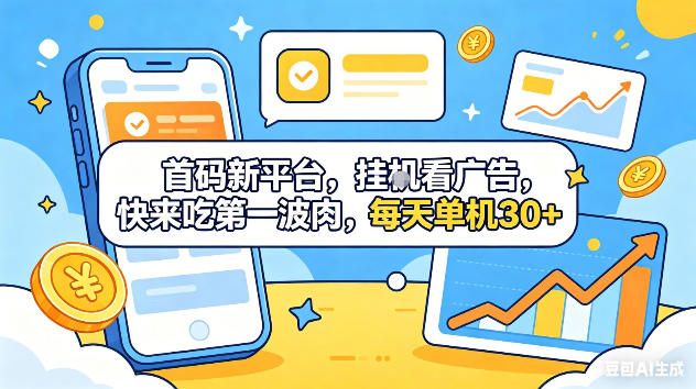 新平台项目：自动广告观看策略，抢占早期红利，收益可观可矩阵放大