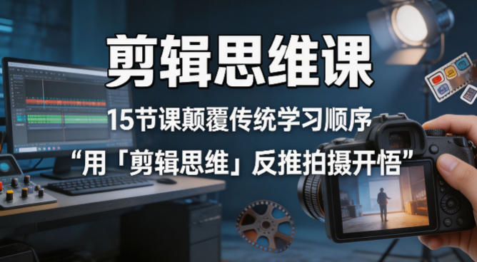 剪辑思维实战课：15节课重构学习顺序，剪辑思维反推拍摄变现指南