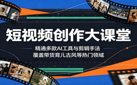 短视频创作全攻略：AI工具+剪映剪辑，带货育儿古风爆款速成