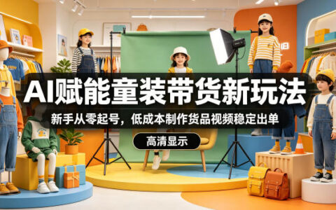 AI抖音童装带货新玩法：新手零基础起号养号定位，豆包即梦工具低成本视频制作稳定出单教程