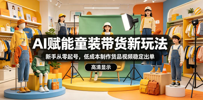 AI抖音童装带货新玩法：新手零基础起号养号定位，豆包即梦工具低成本视频制作稳定出单教程